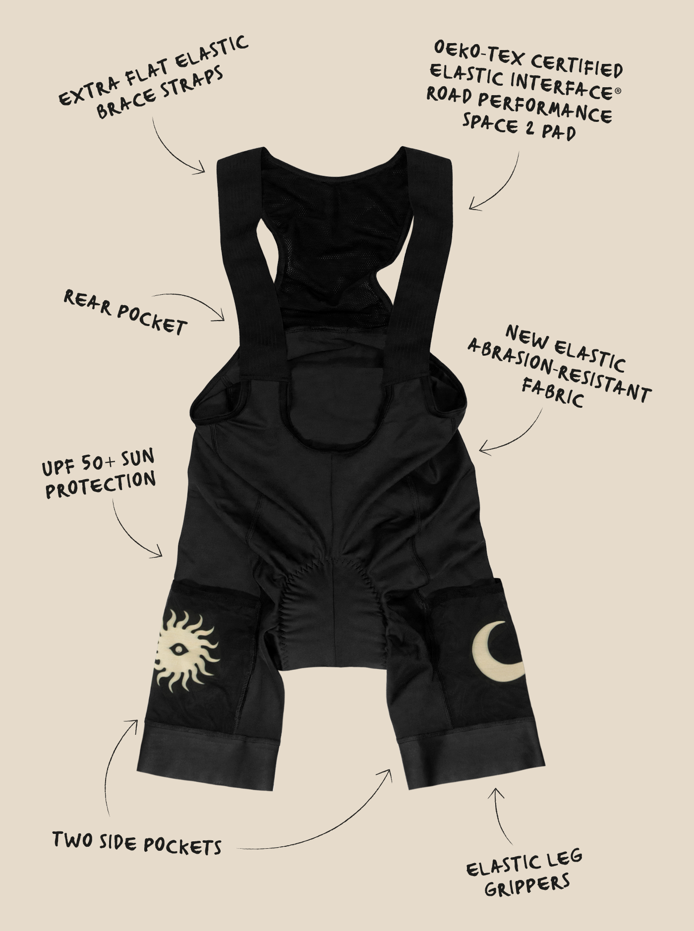 Cargo Bib Shorts - Black