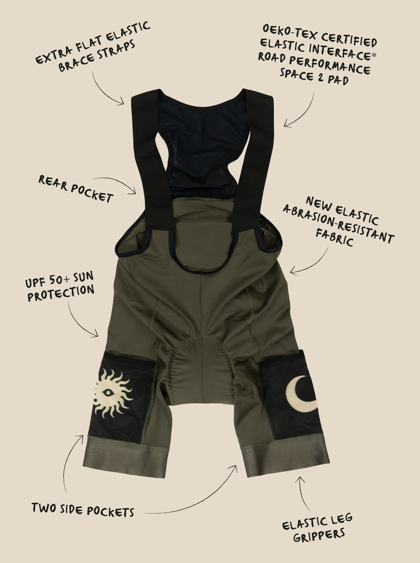 Cargo Bib Shorts - Olive