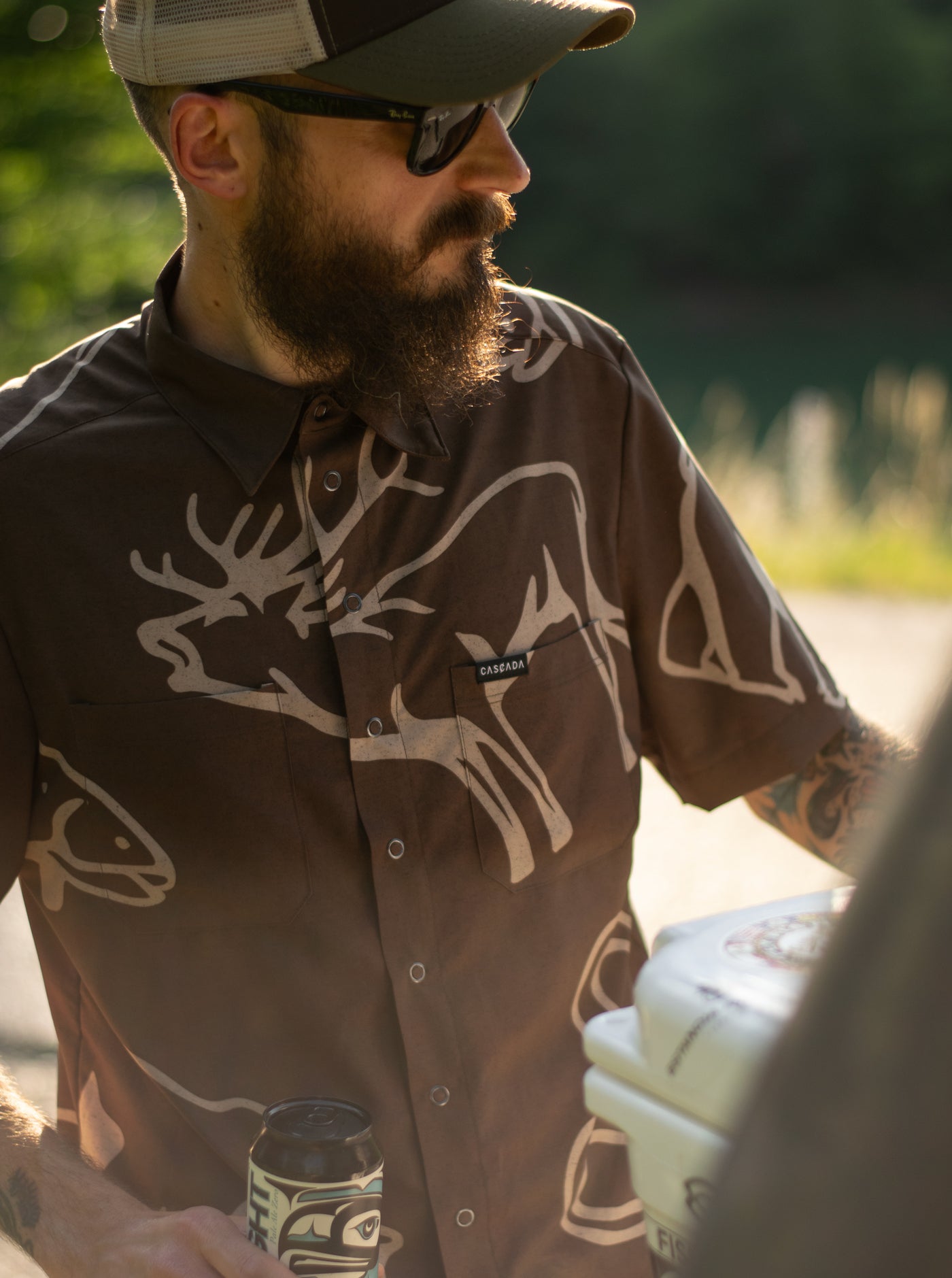 Howling Button Up Shirt - Forest Forge - Brown