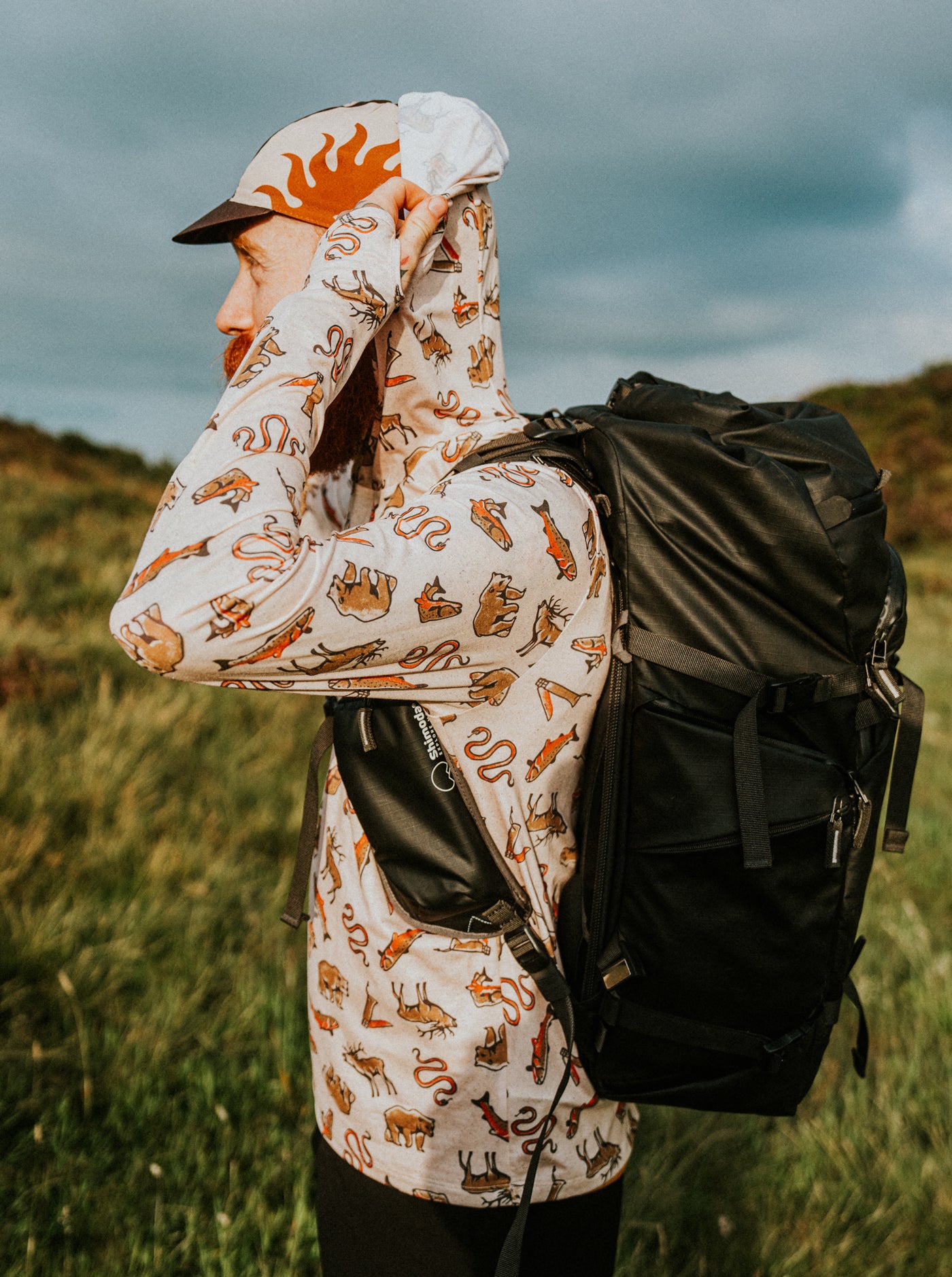 Trail T-Shirt Hoodie - Wild Wander - Cream