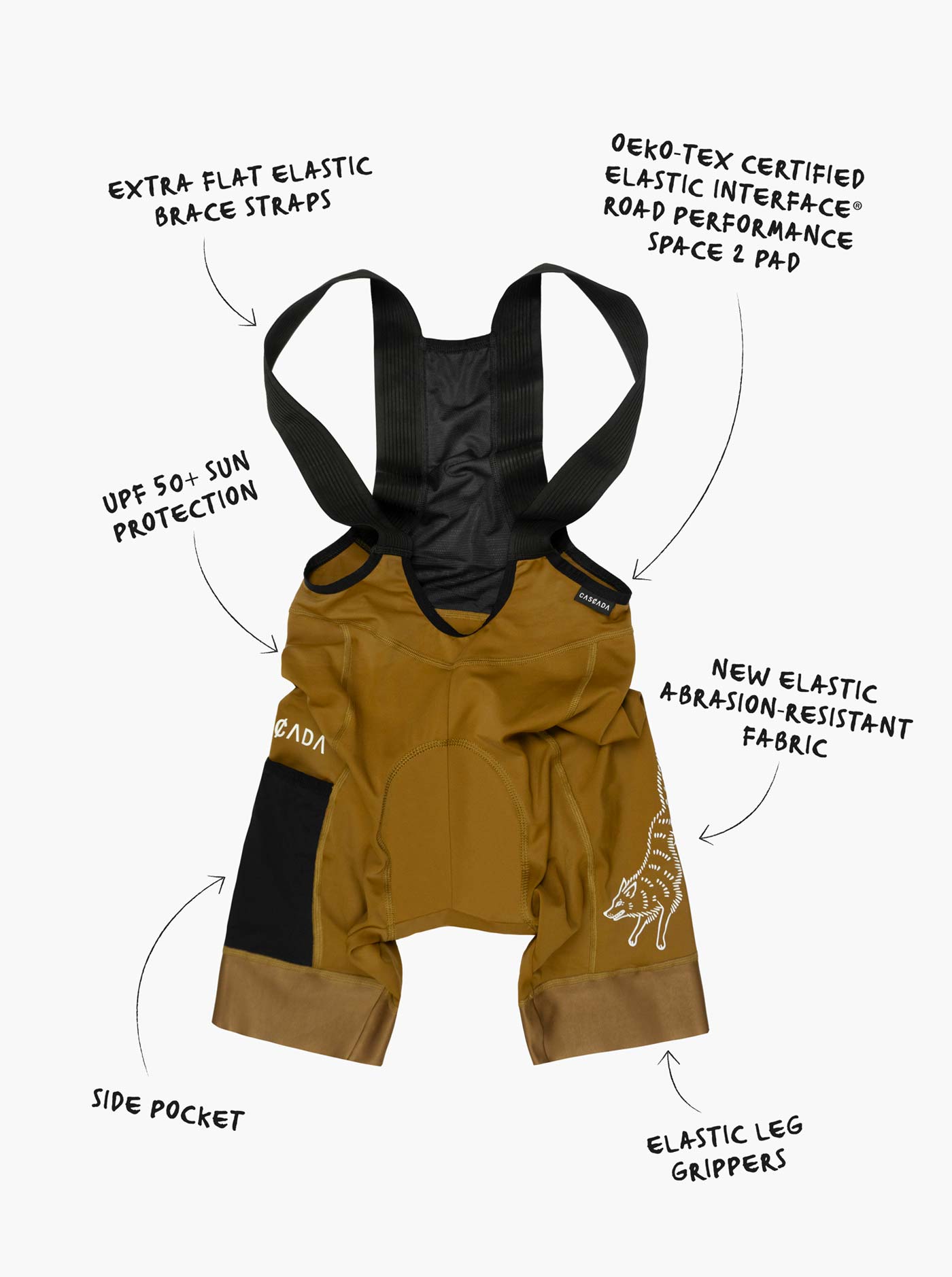 Cargo Bib Shorts - Mustard