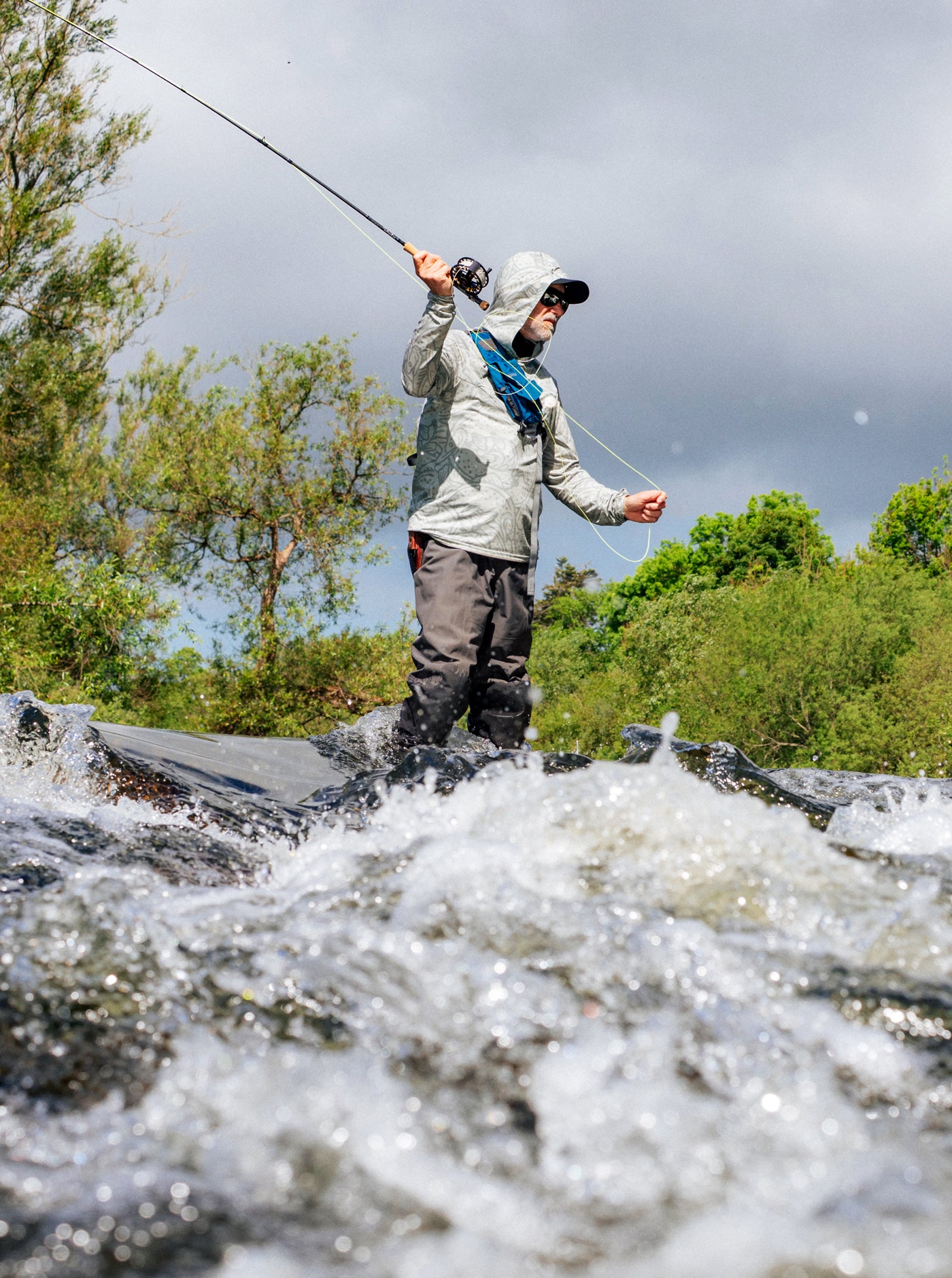 Trail T-Shirt Hoodie - Loyal To The Waters - Sage