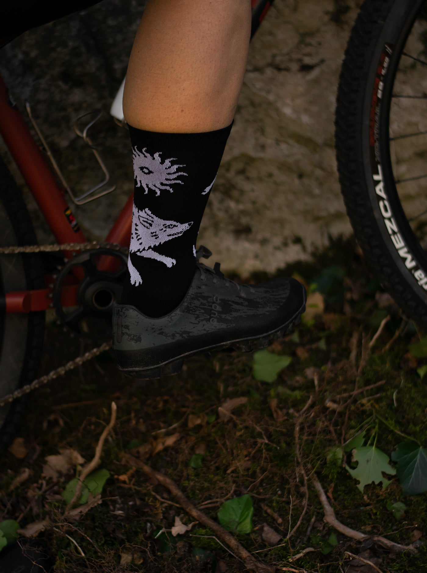 Cross Socks - White Wolf