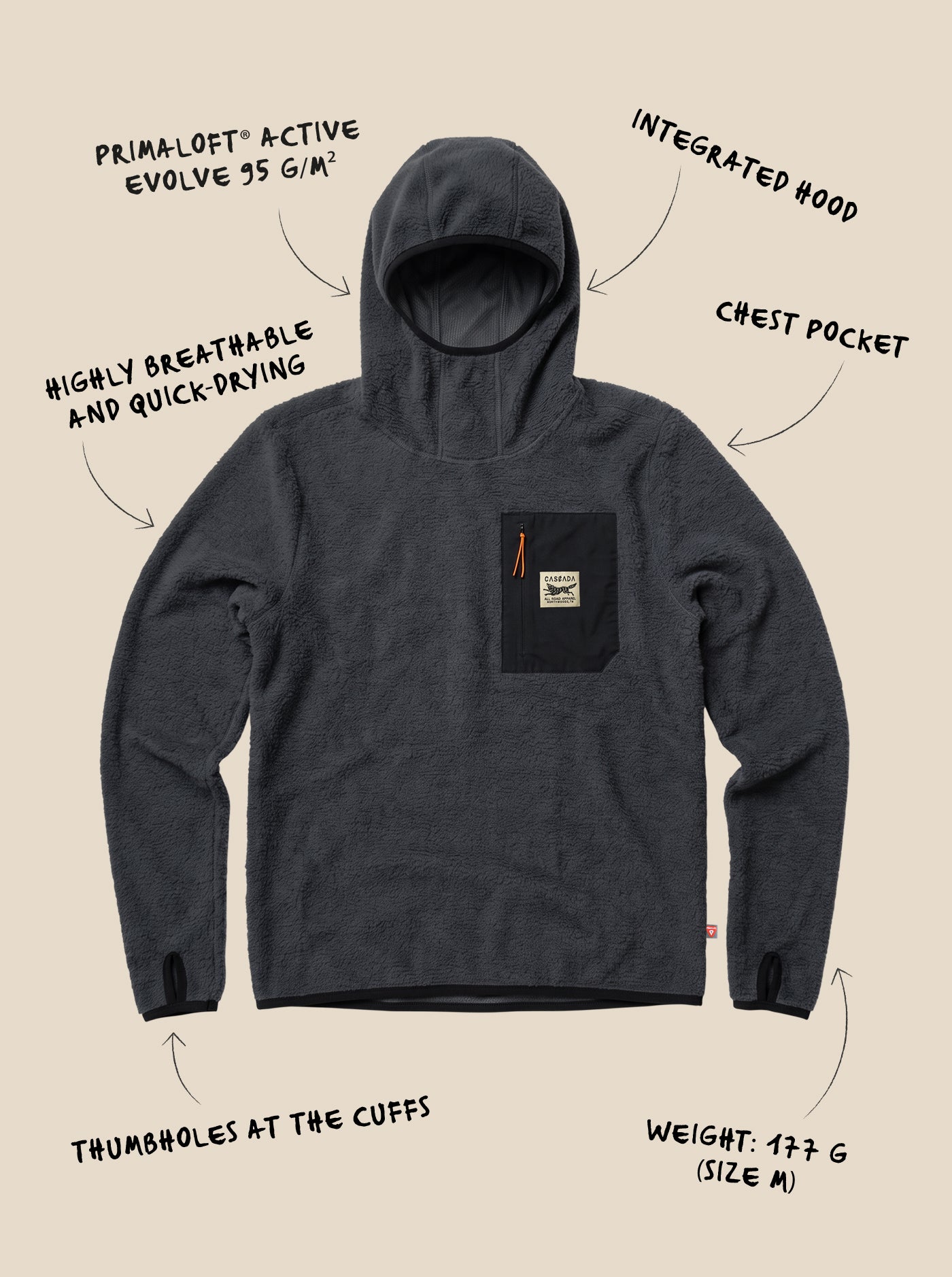 Roamer Active Hoodie – Charcoal