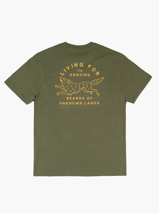 Cotton Unisex T-Shirt - Signature Wolf - Dark Olive