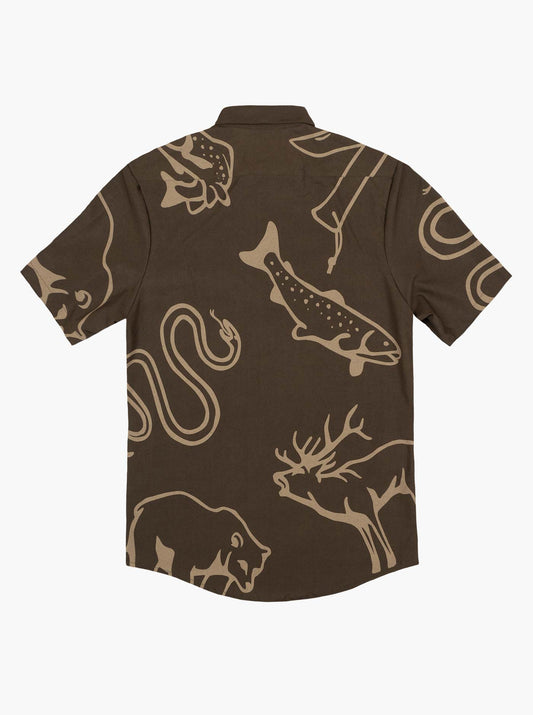 Howling Button Up Shirt - Forest Forge - Brown
