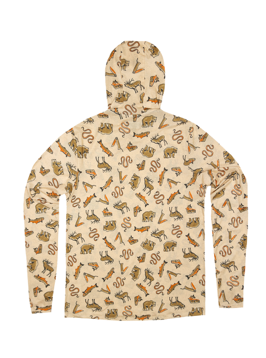 Trail T-Shirt Hoodie - Wild Wander - Cream