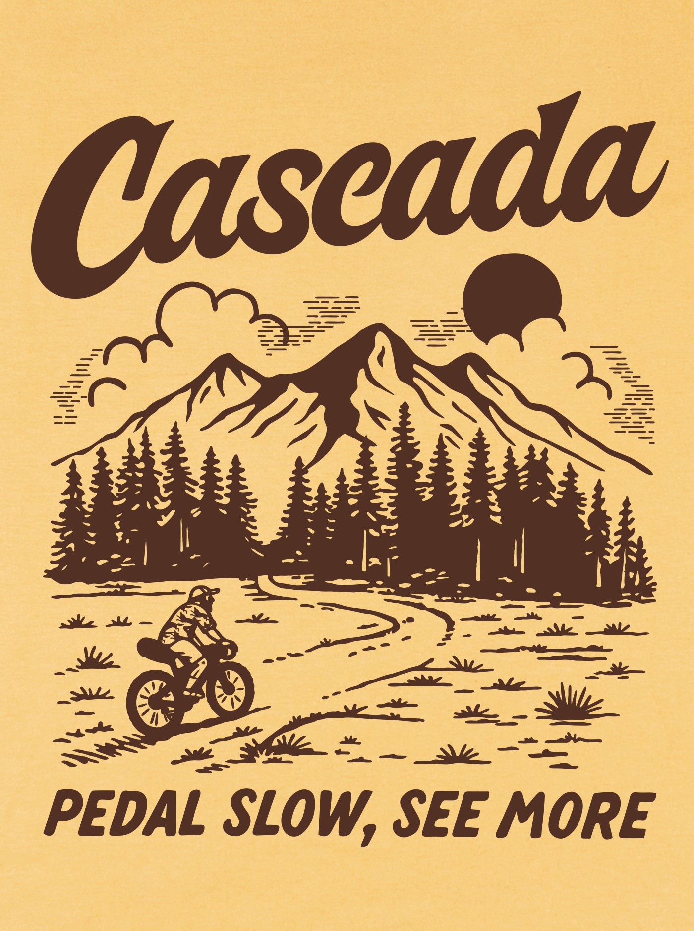 Cotton Unisex T-Shirt - Pedal Slow, See More - Golden Wheat