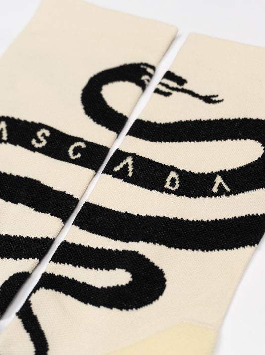 Cross Socks - Snake Cream/Black