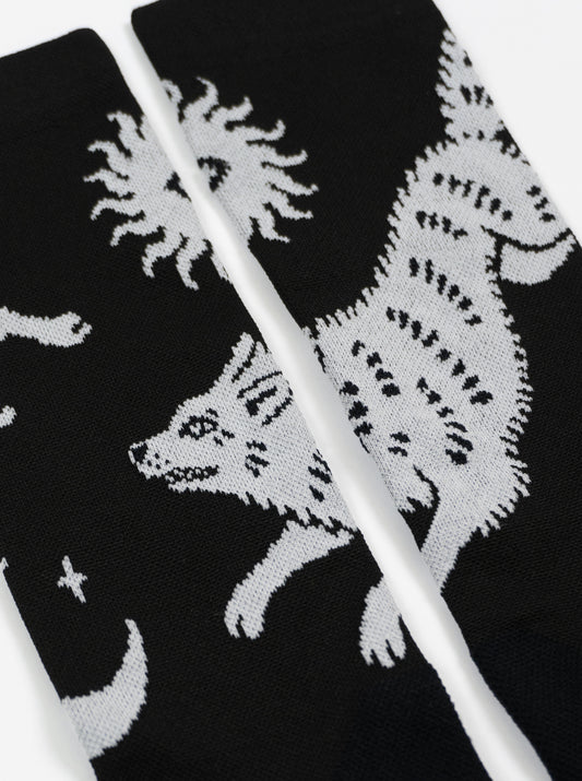 Cross Socks - White Wolf