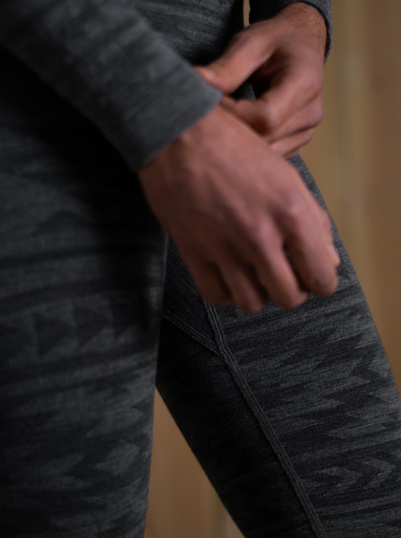 Merino Base Layer Bottoms Unisex - Earth Black