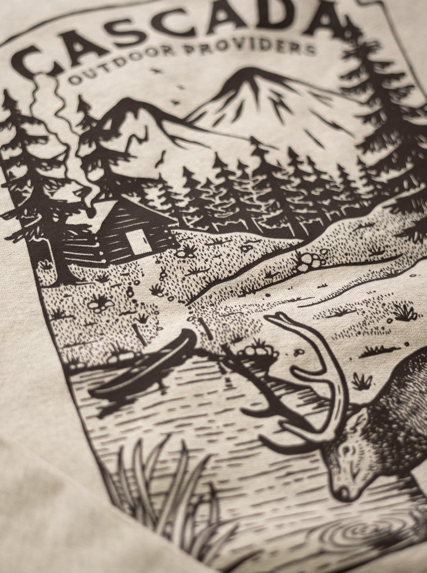 Unisex Classic Crew - At The Cabin - Heather Grey