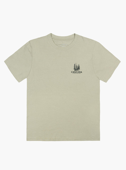 Cotton Unisex T-Shirt - At The Cabin - Dusty Green