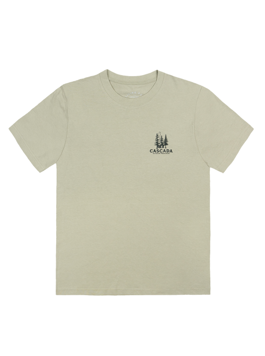 Cotton Unisex T-Shirt - At The Cabin - Dusty Green