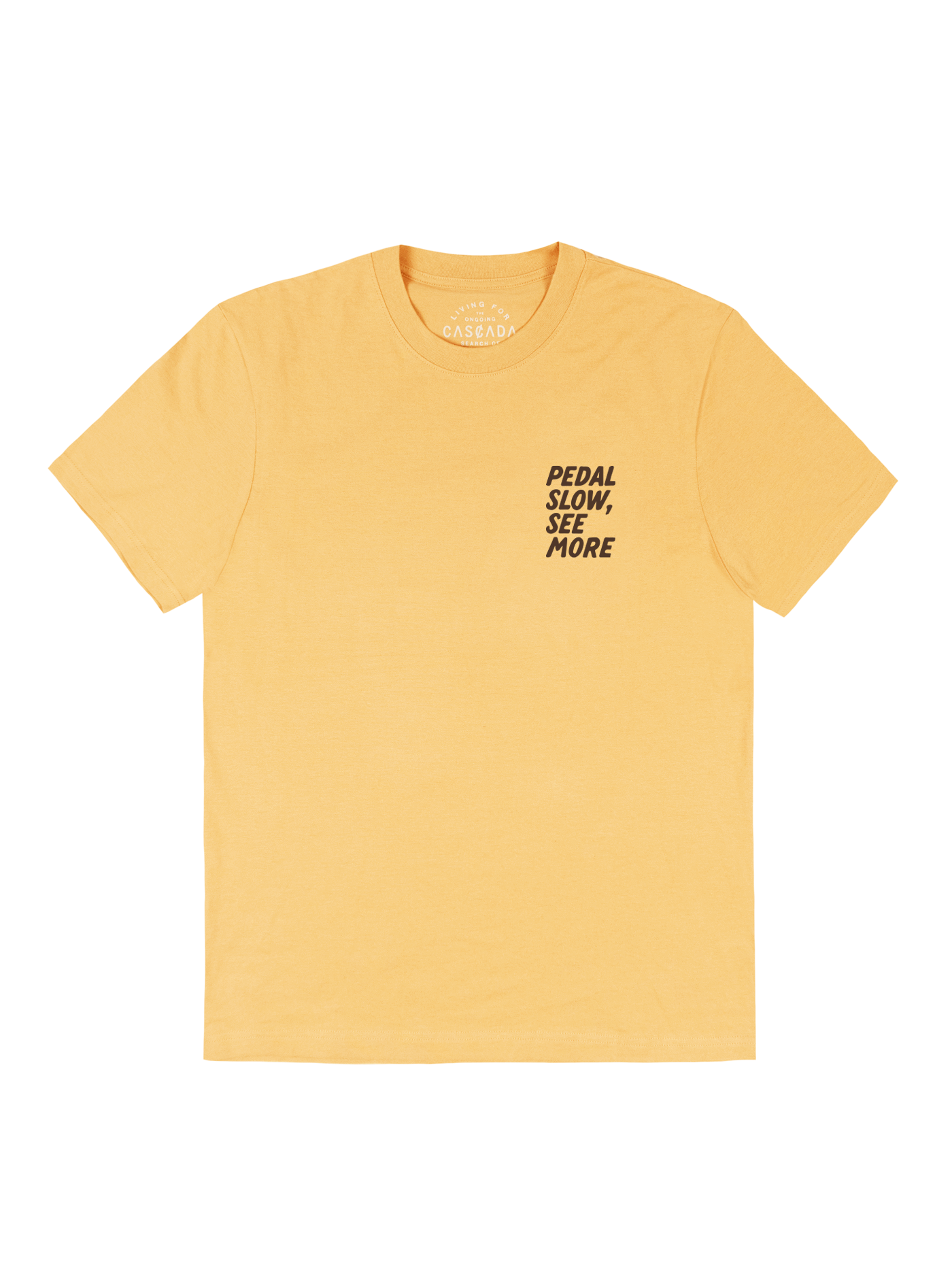 Cotton Unisex T-Shirt - Pedal Slow, See More - Golden Wheat