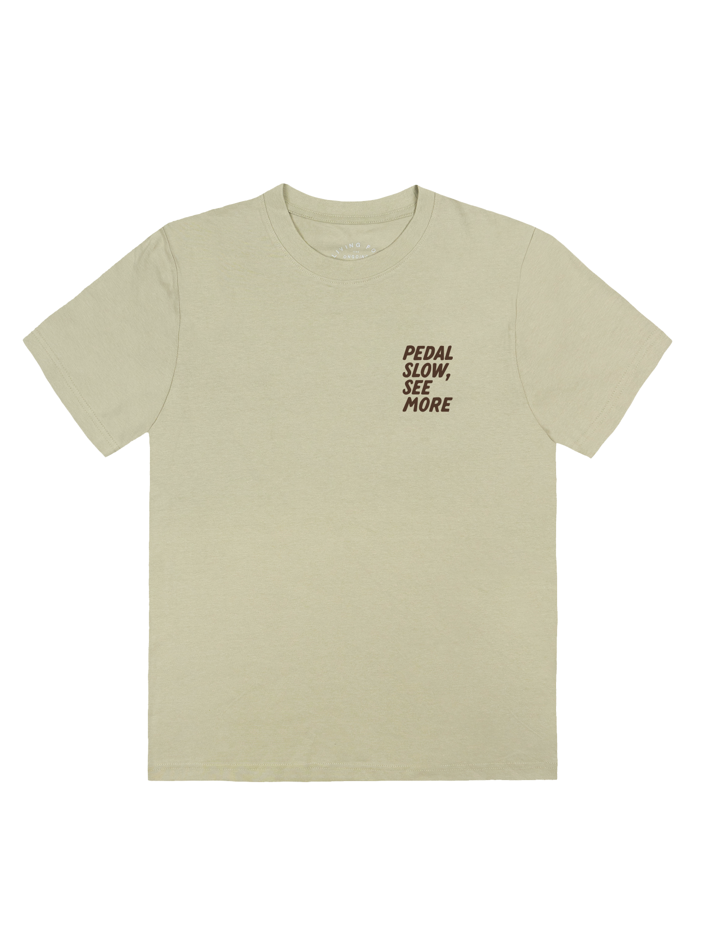 Cotton Unisex T-Shirt - Pedal Slow, See More - Dusty Green