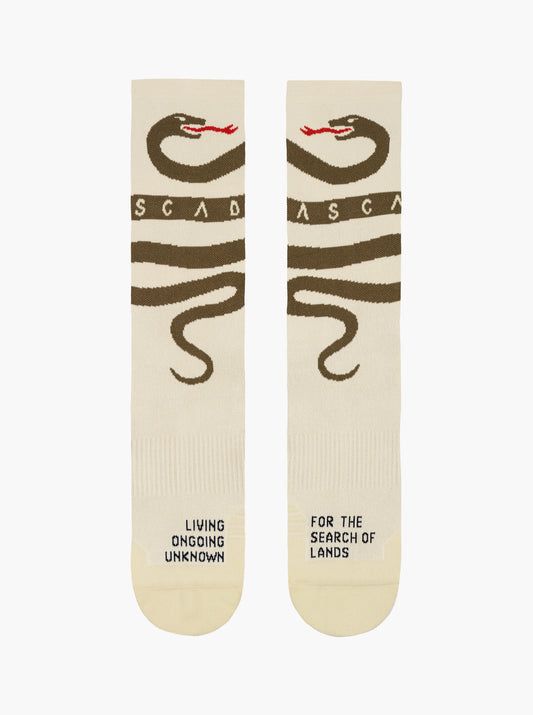 Cross Socks - Snake Cream/Olive