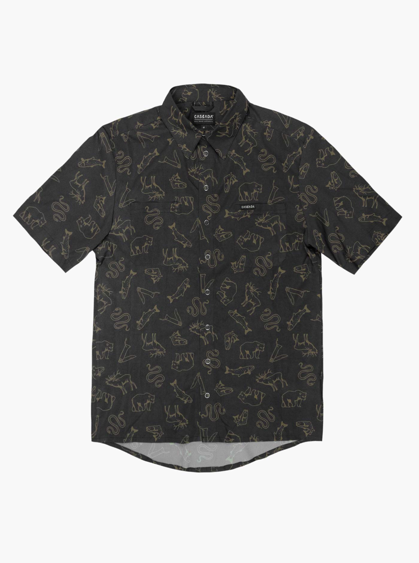 Howling Button Up Shirt - Wild Wander Black