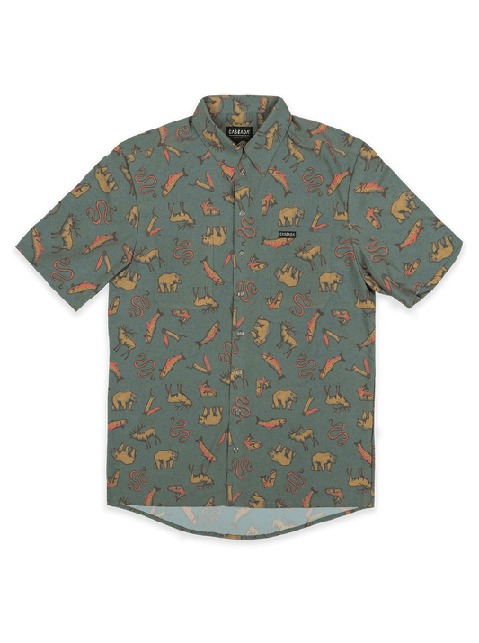 Howling Button Up Shirt - Wild Wander - Riverbed