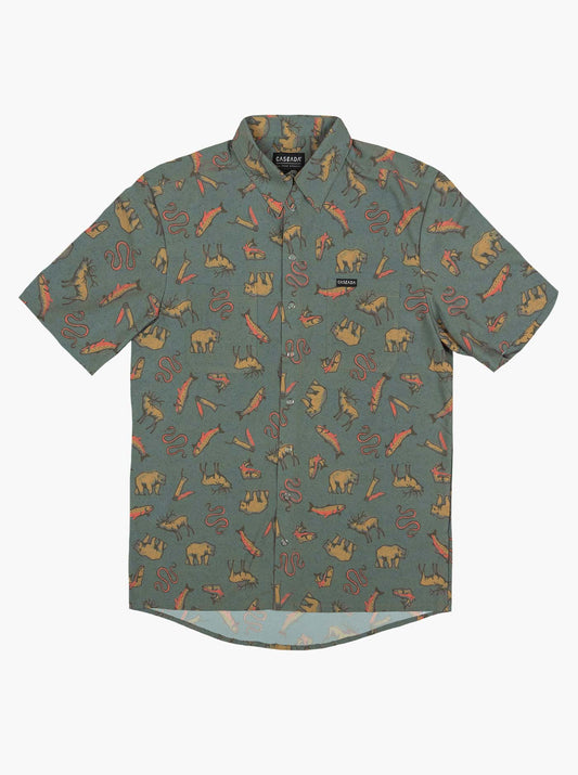 Howling Button Up Shirt - Wild Wander - Riverbed