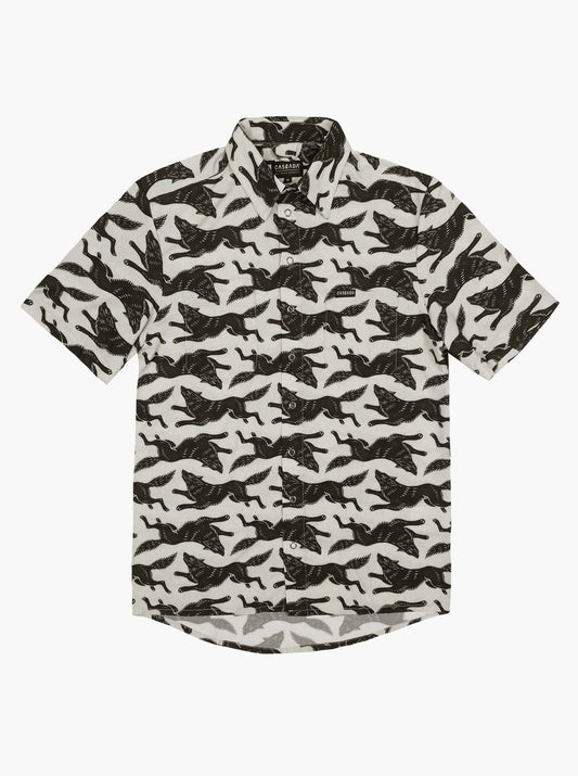Howling Button Up Shirt - Wolfpack - Sand