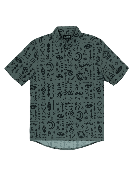 Howling Button Up Shirt - Woodcut