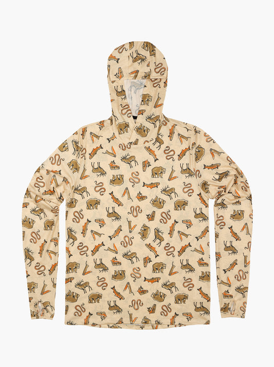 Trail T-Shirt Hoodie - Wild Wander - Cream