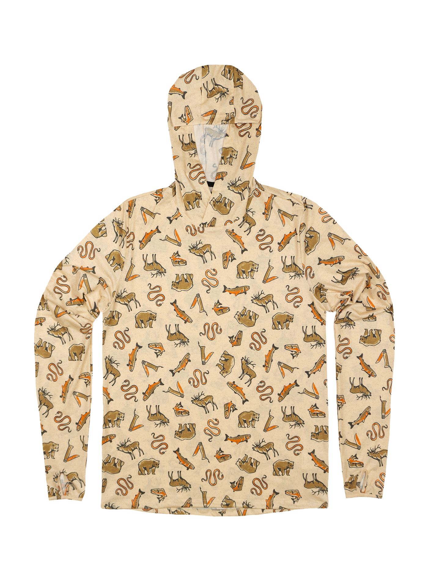 Trail T-Shirt Hoodie - Wild Wander - Cream