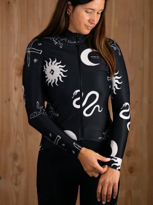 Women's Cycling Long Sleeve Jersey - Ritual Black