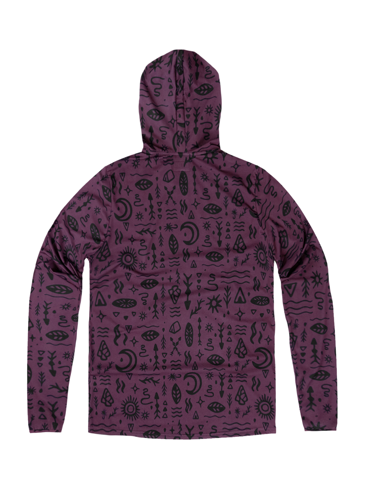 Trail T-Shirt Hoodie - Woodcut - Plum