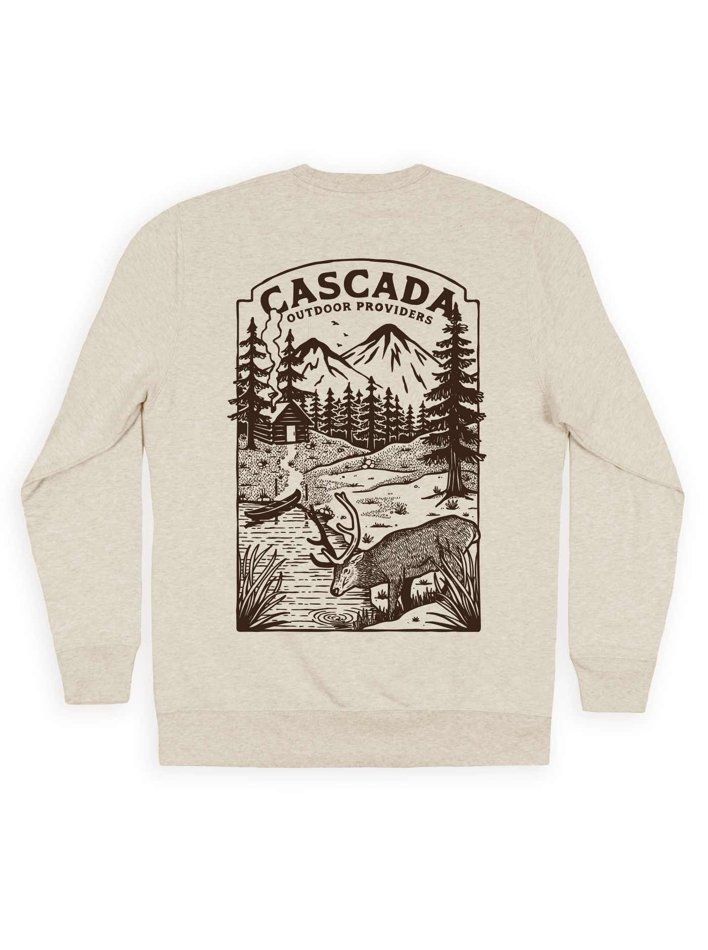 Unisex Classic Crew - At The Cabin - Heather Grey
