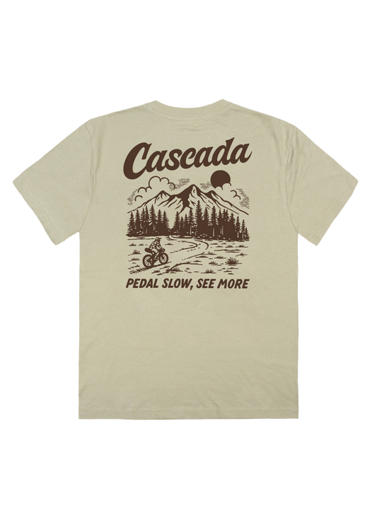 Cotton Unisex T-Shirt - Pedal Slow, See More - Dusty Green