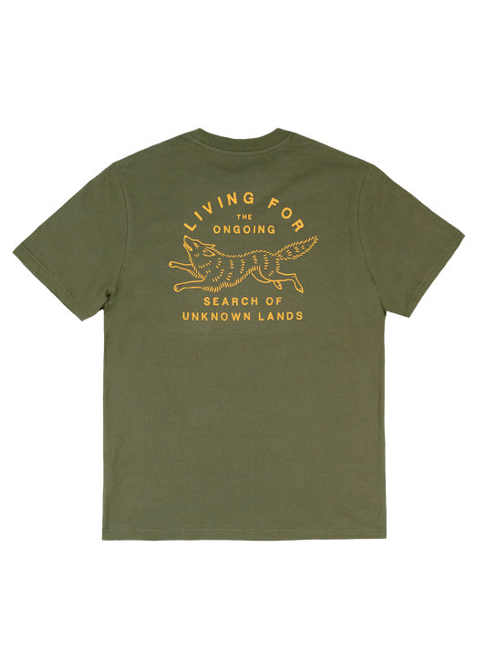 Cotton Unisex T-Shirt - Signature Wolf - Dark Olive