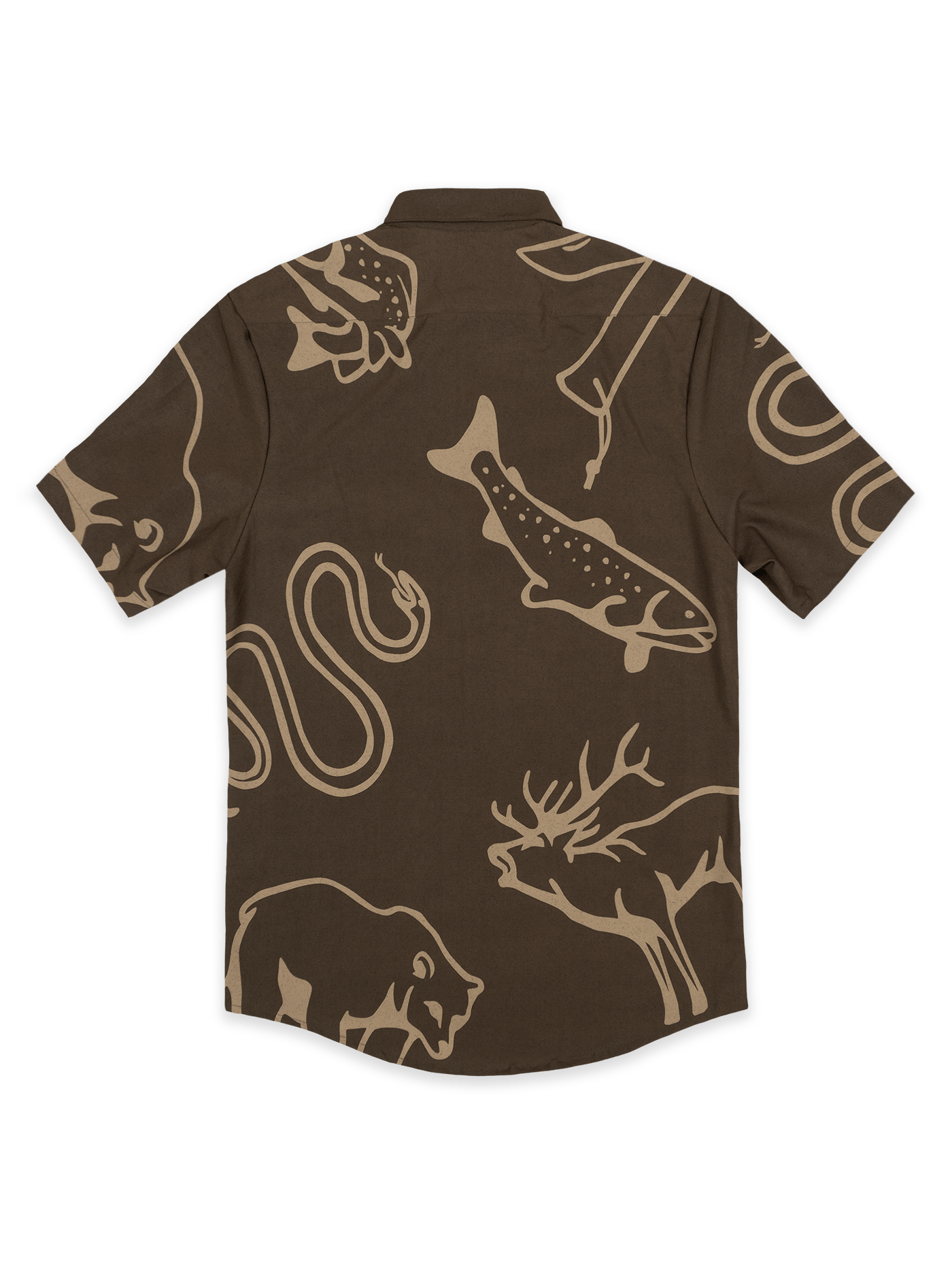 Howling Button Up Shirt - Forest Forge - Brown