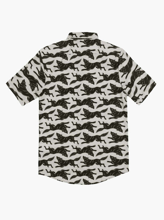 Howling Button Up Shirt - Wolfpack - Sand
