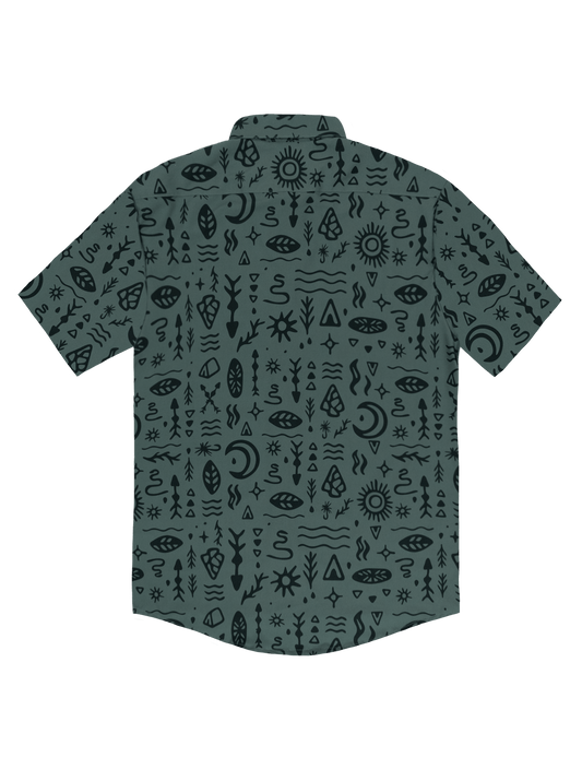 Howling Button Up Shirt - Woodcut