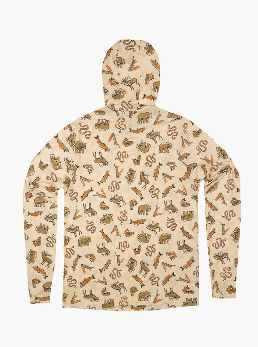 Trail T-Shirt Hoodie - Wild Wander - Cream