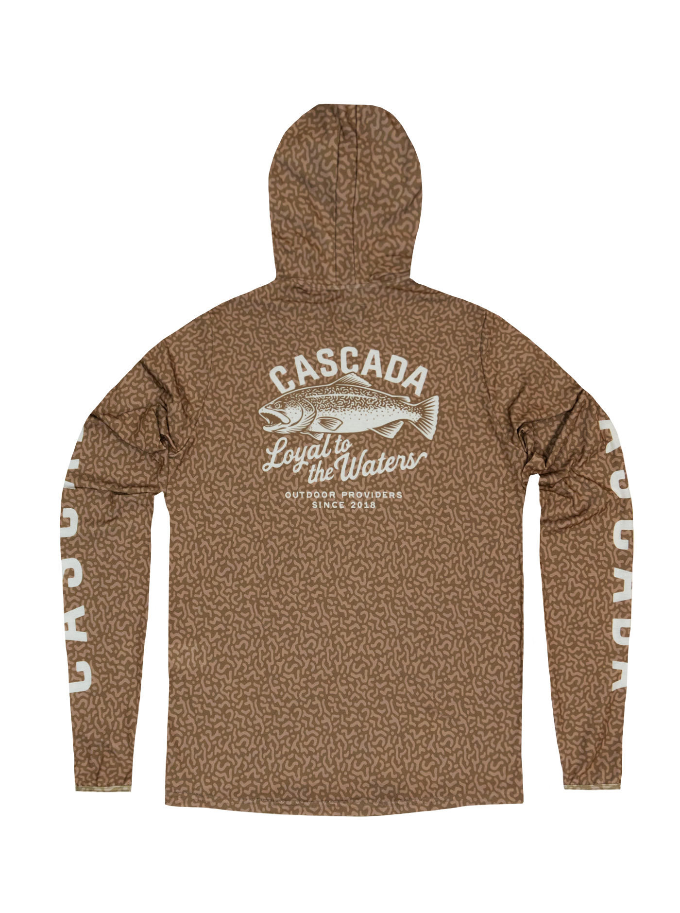 Trail T-Shirt Hoodie - Marble Trout