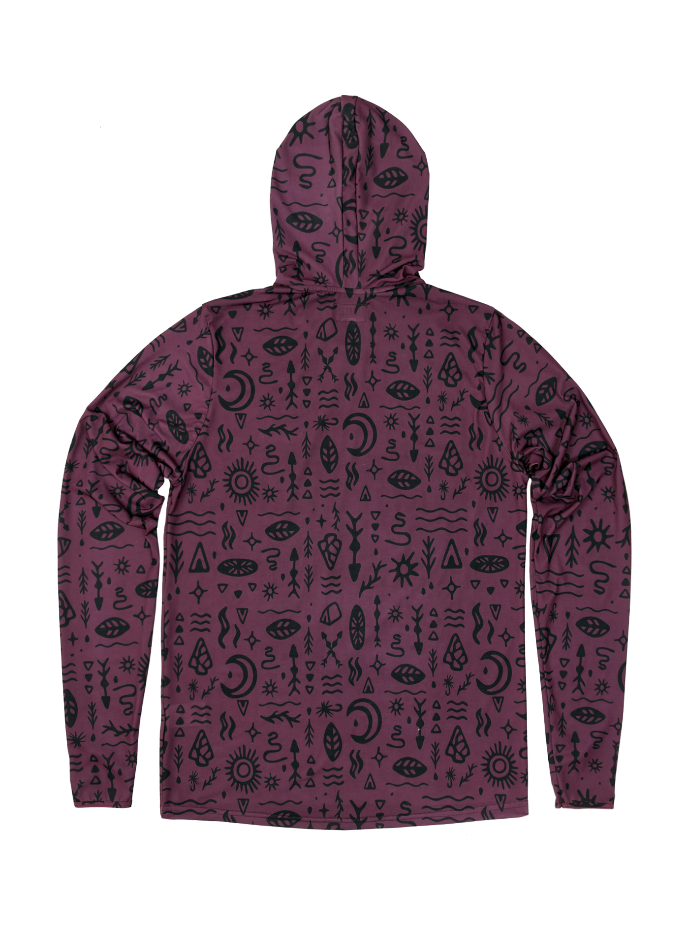 Trail T-Shirt Hoodie - Woodcut - Plum