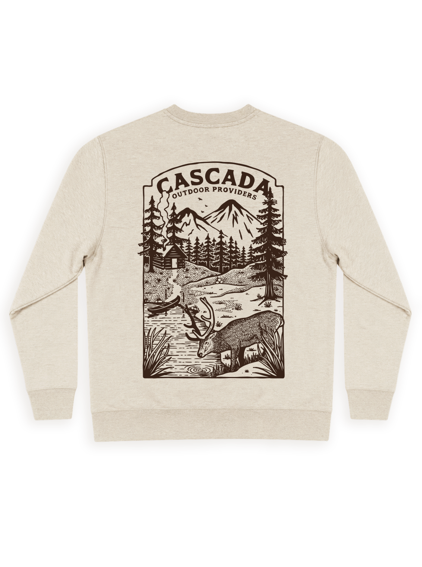 Unisex Classic Crew - At The Cabin - Heather Grey