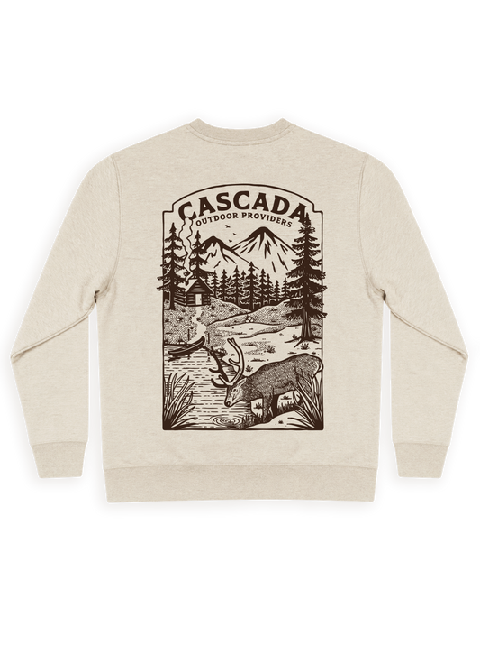 Unisex Classic Crew - At The Cabin - Heather Grey