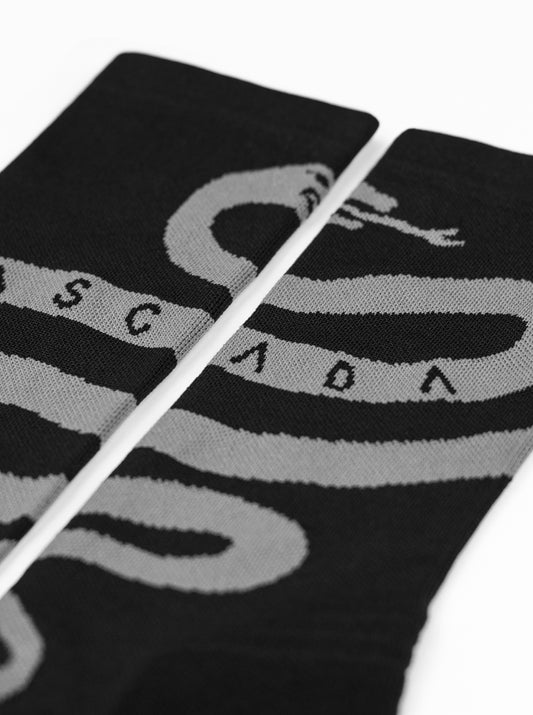 Cross Socks - White Snake